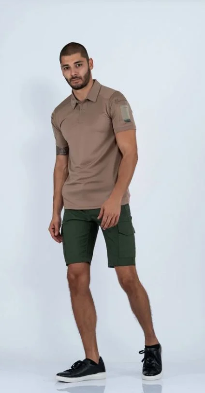 BİKATEX Tactical Taktik Tişört Lacost Polo Gömlek Yaka T-shırt Outdoor Tişört-802- Bej
