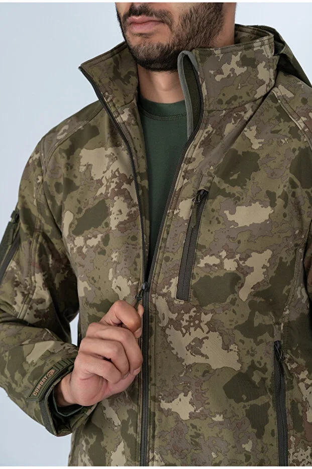 Combat Tactical Outdoor Kamuflaj Mont Su Rüzgar Geçirmez Erkek Softtjell Mont - 305