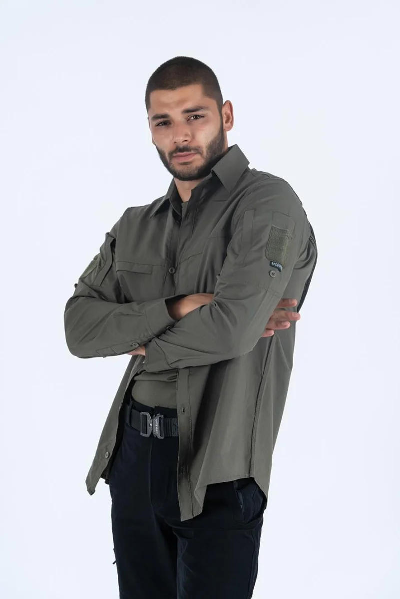 Combat Tactical Outdoor Taktik Gömlek Fermuar Cepli Koruma Swat Gömlek - 420 - Haki